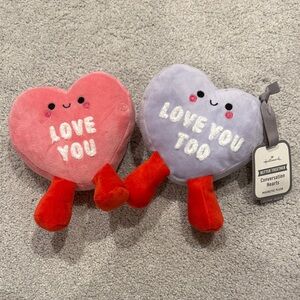 Hallmark Valentine Pink and Purple Heart Plush Duo